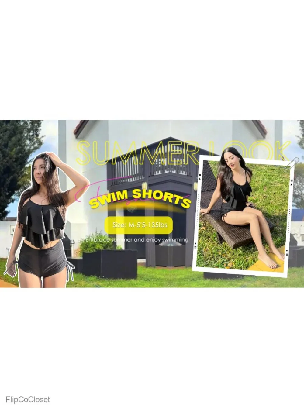High Waist Swim Shorts Women's Boyshorts Adjustable Side Tie UPF 50+ Bathing